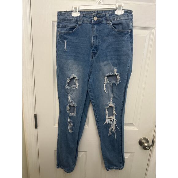 Elite jeans distressed  juniors size 11 inseam 30” - Picture 1 of 4
